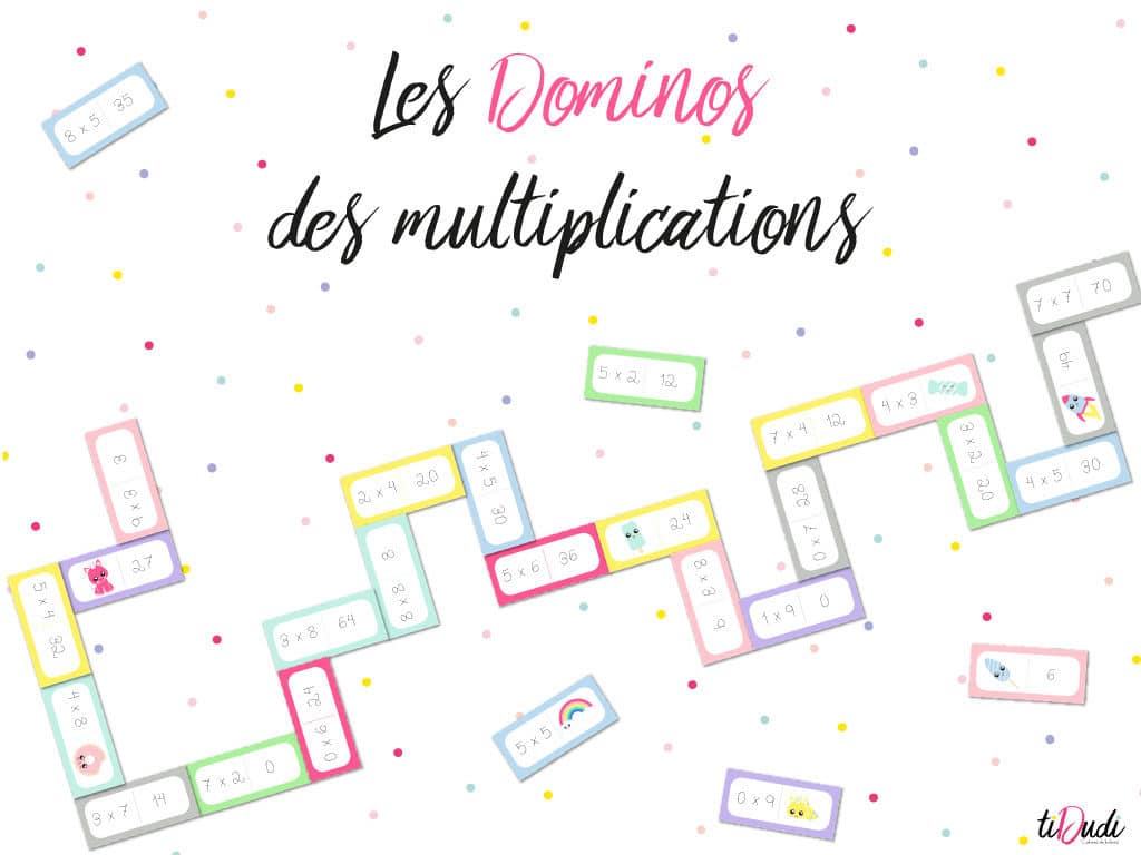 Dominos - Jeux de table de multiplication - tiDudi