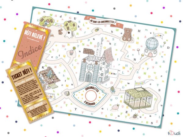 Carte et défi escape game de pâques La chocolaterie ensorcelée