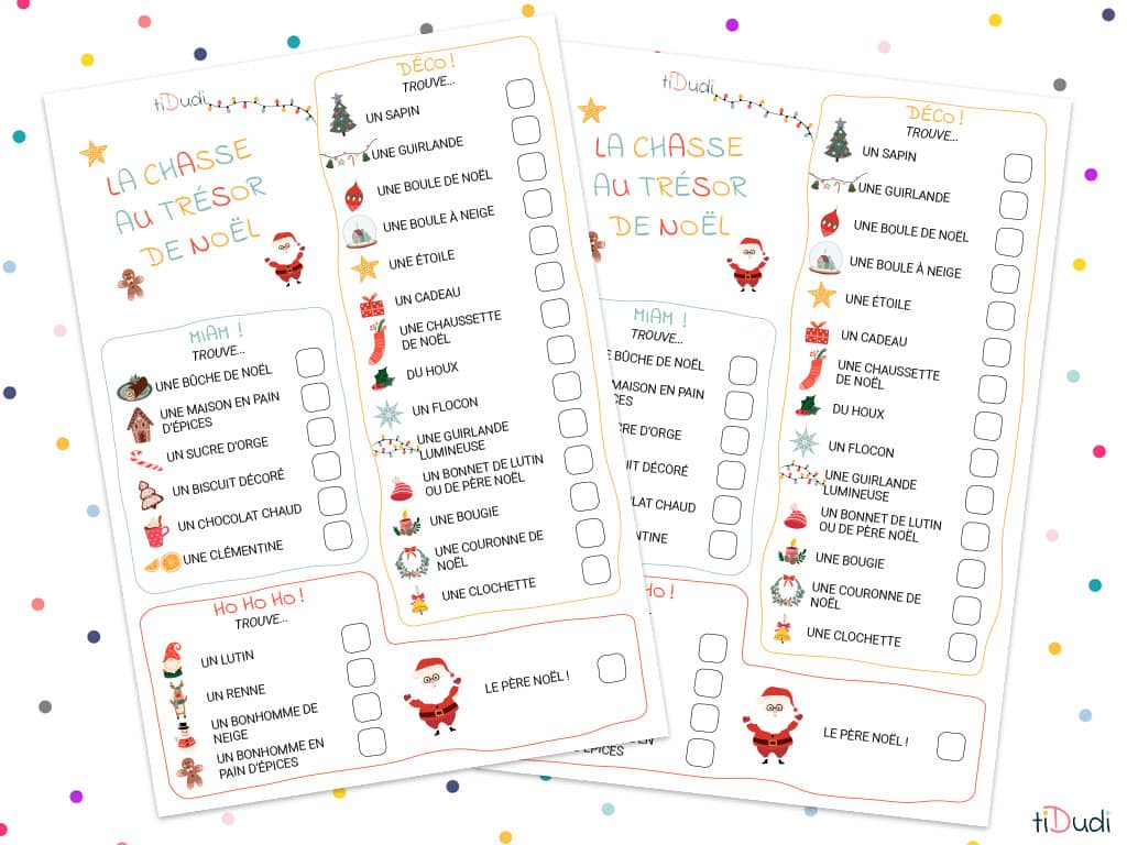 Mini chasse au trésor de noël pour enfants de maternelle