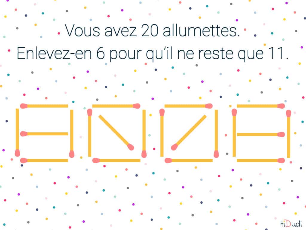 énigme des 20 allumettes
