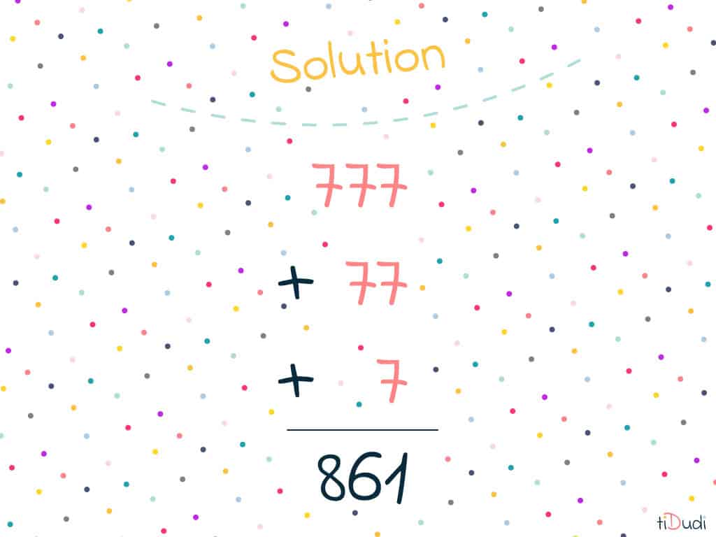 Solution énigme 861 Solution de l'énigme 861